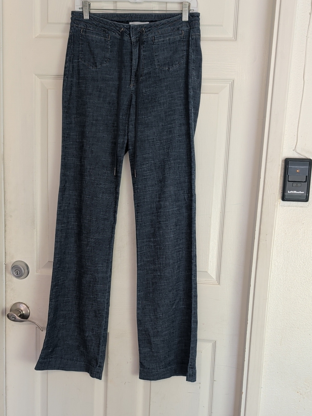 Level 99 Flare Leg Pant Women 26 Drawstring Front Pockets Denim Flare